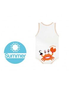 J Body Fresco Cotone Summer Sealife Collection - Body allungabile smanicato  Granchio