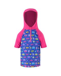 Volkswagen - Magliettina per bambino con cappuccio e Filtro Anti-Uv - Rosa