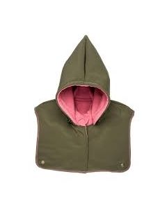 Cappuccio e scaldacollo Liliputi Olive-pink
