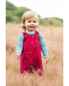 Salopette da bambino reversibile Frugi – Winnie Lingonberry