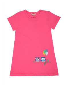 Organickid vestito gufo rosa 2 anni