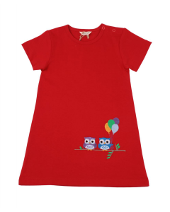 Organickid  Vestito gufo rosso 
