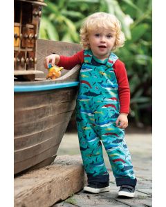 Salopette da bambino reversibile Frugi – Reese Reversible Dungaree Splash-Boat