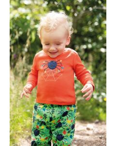Maglietta per bambini in cotone biologico Frugi – Adventure Tiger Orange/Spider