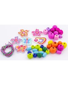 Gioco creativo Ulysse- Perline in legno per creare gioielli set da 3 