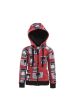 Felpa da bambino con cerniera IGI Natur – Allover Rain Watchers Print on Red