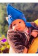 Cappellino per bambini Pickapooh in cotone e  lana Marie Rosso con Fiore bianco