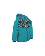 Giacca per bambini in softshell Unuo- Turchese con cagnolini senza rivestimento in pile
