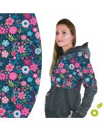 Giacca da donna in softshell Unuo- Antracite con i fiorellini