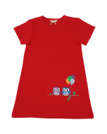Organickid  Vestito gufo rosso 