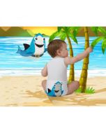 J Body Fresco Cotone Summer Sealife Collection - Body allungabile smanicato Squalo